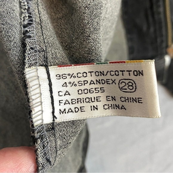 Un Deux Trois Denim Jacket Sz 28 Black Stonewash Zipper Front - Picture 8 of 10